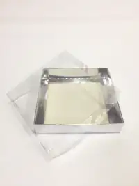 15x15x3 Gümüş Altı Kartonlu Asetat Kutu - Görsel 1