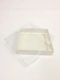 15x15x3 Beyaz Altı Kartonlu Asetat Kutu - Görsel 1
