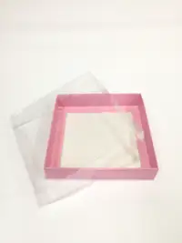 15x15x3 Pembe Altı Kartonlu Asetat Kutu - Görsel 1