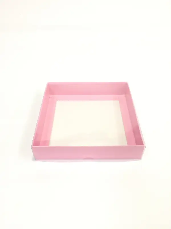 15x15x3 Pembe Altı Kartonlu Asetat Kutu