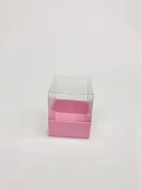 5x5x5 Pembe Altı Kartonlu Asetat Kutu - Görsel 1