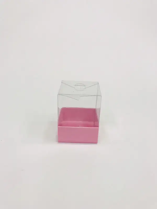 5x5x6 Pembe Altı Kartonlu Asetat Kutu