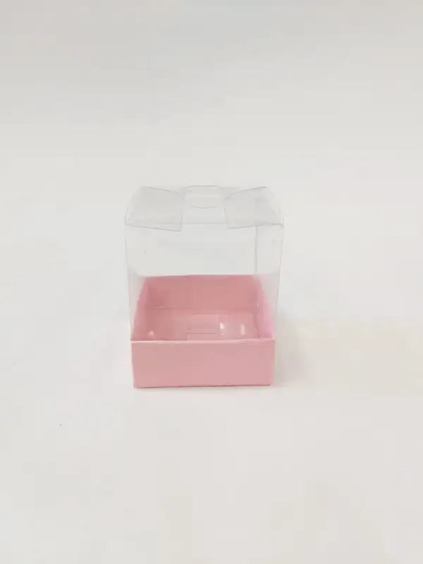 6x6x7 pembe Altı Kartonlu Asetat Kutu