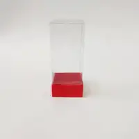 6x6x16 Kırmızı Altı Kartonlu Asetat Kutu - Görsel 1