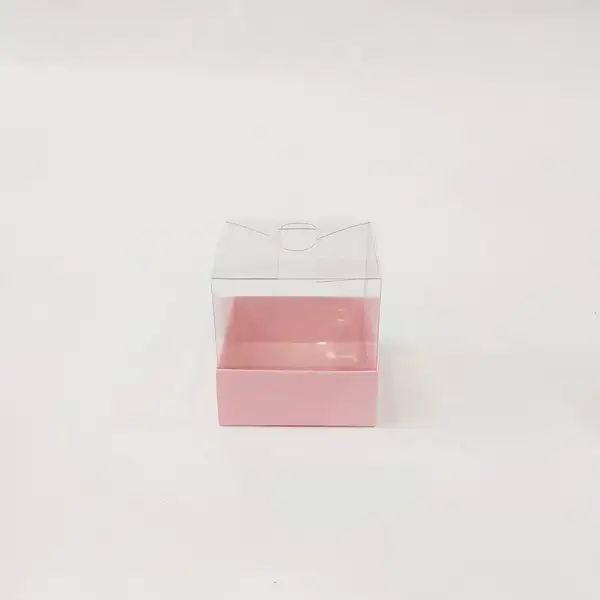 7x7x7 Pembe Altı Kartonlu Asetat Kutu