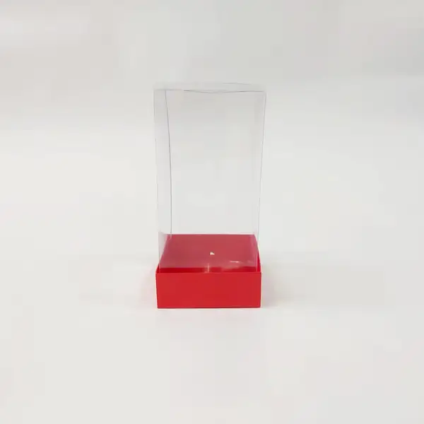 7x7x16 Kırmızı Altı Kartonlu Asetat Kutu