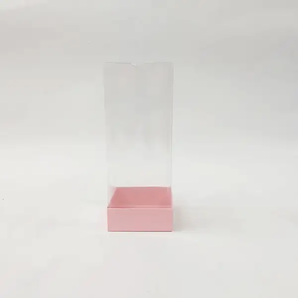 7x7x20 Pembe Altı Kartonlu Asetat Kutu