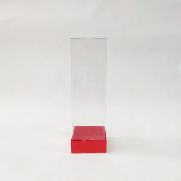 7x7x25 Kırmızı Altı Kartonlu Asetat Kutu
