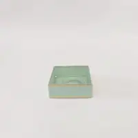 8x8x3 Altın Yaldızlı Mint Yeşili Altı Kartonlu Asetat Kutu - Görsel 1