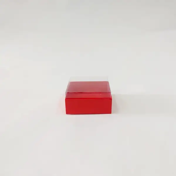 8x8x4 Kırmızı Altı Kartonlu Asetat Kutu