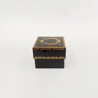 8x8x6 Altın Yaldızlı Siyah Kutu - Görsel 1