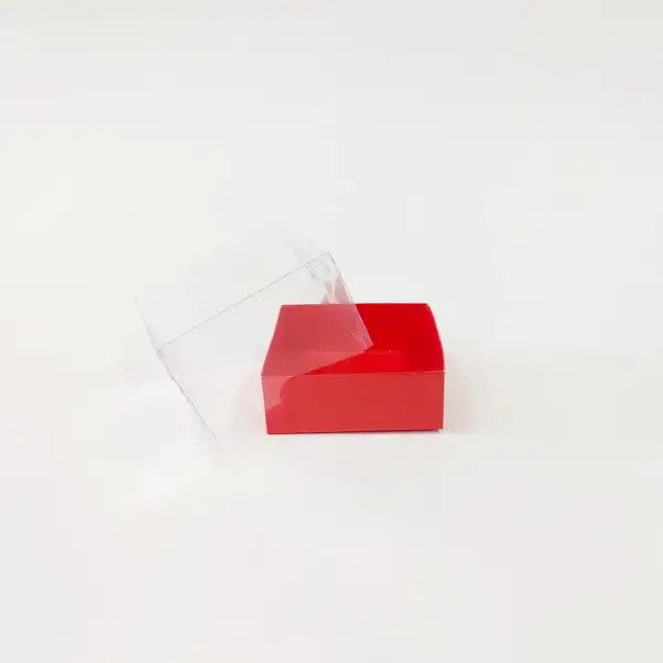 8x8x5 Kırmızı Altı Kartonlu Asetat Kutu