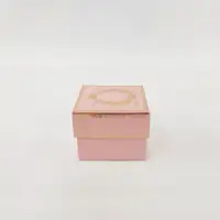 8x8x6 Altın Yaldızlı Pembe Kutu - Görsel 1