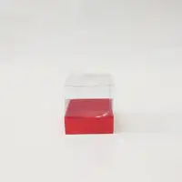 8x8x8 Kırmızı Altı Kartonlu Asetat Kutu - Görsel 1