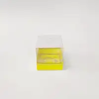 8x8x8 Altın Yaldızlı Sarı Altı Kartonlu Asetat Kutu - Görsel 1
