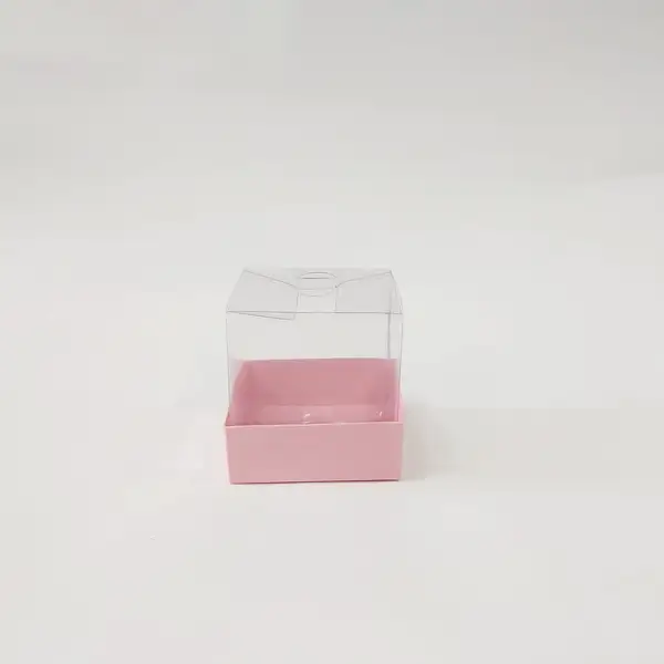 8x8x8 Pembe Altı Kartonlu Asetat Kutu