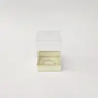 8x8x11 Altın Yaldızlı Krem Altı Kartonlu Asetat Kutu - Görsel 1