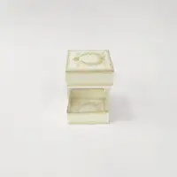 8x8x11 Çiftli Altın Yaldızlı Krem Kutu - Görsel 1