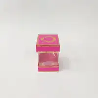 8x8x11 Çiftli Altın Yaldızlı Fuşya Kutu - Görsel 1