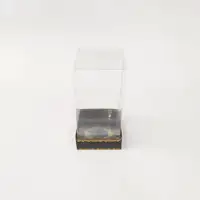 8x8x16 Altın Yaldızlı Siyah Altı Kartonlu Asetat Kutu - Görsel 1