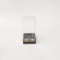 8x8x16 Altın Yaldızlı Lacivert Altı Kartonlu Asetat Kutu - Görsel 1