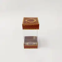 8x8x16 Çiftli Altın Yaldızlı Bordo Kutu - Görsel 1