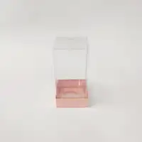8x8x16 Altın Yaldızlı Pembe Altı Kartonlu Asetat Kutu - Görsel 1