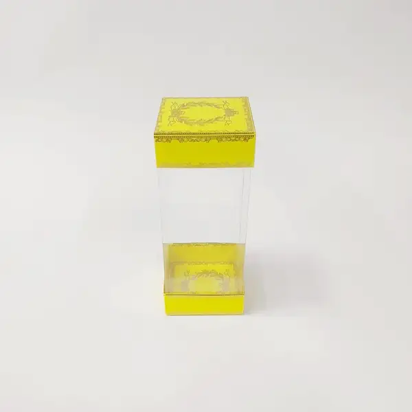 8x8x20 Çiftli Altın Yaldızlı Sarı Kutu - Mağaza