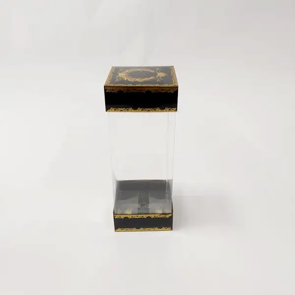 8x8x20 Çiftli Altın Yaldızlı Siyah Kutu - Mağaza