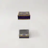 8x8x20 Çiftli Altın Yaldızlı Lacivert Kutu - Görsel 1