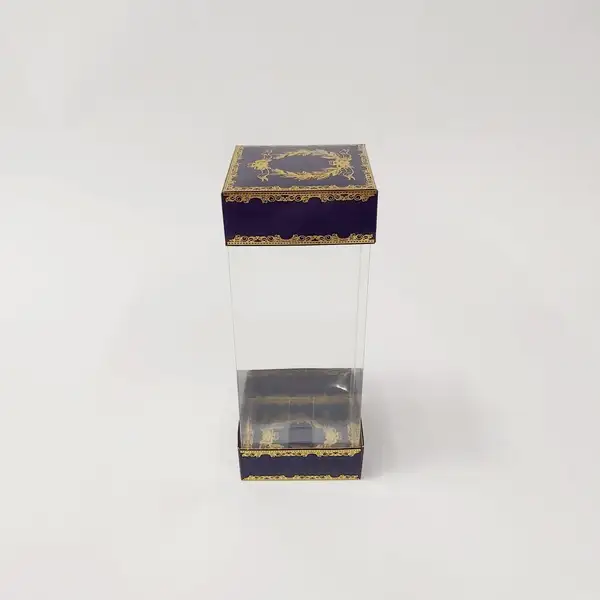 8x8x20 Çiftli Altın Yaldızlı Lacivert Kutu - Mağaza