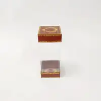 8x8x20 Çiftli Altın Yaldızlı Bordo Kutu - Görsel 1