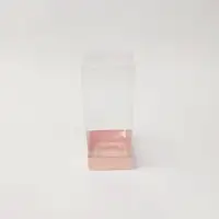 8x8x20 Altın Yaldızlı Pembe Altı Kartonlu Asetat Kutu - Görsel 1