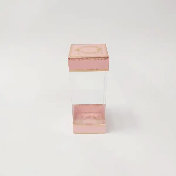 8x8x20 Çiftli Altın Yaldızlı Pembe Kutu - Mağaza