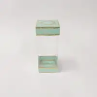 8x8x20 Çiftli Altın Yaldızlı Mint Yeşil Kutu - Görsel 1