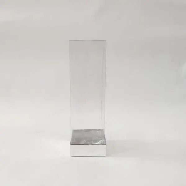 8x8x25 Gümüş Altı Kartonlu Asetat Kutu