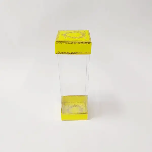 8x8x25 Çiftli Altın Yaldızlı Sarı Kutu - Mağaza