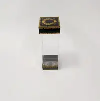 8x8x25 Çiftli Altın Yaldızlı Siyah Kutu - Görsel 1
