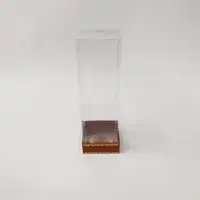 8x8x25 Altın Yaldızlı Bordo Altı Kartonlu Asetat Kutu - Görsel 1