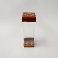 8x8x25 Çiftli Altın Yaldızlı Bordo Kutu - Görsel 1