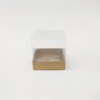9x9x9 Kraft Alt Üst Kartonlu Asetat Kutu - Görsel 1