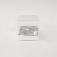 9x9x9 Gümüş Alt Üst Kartonlu Asetat Kutu - Görsel 1