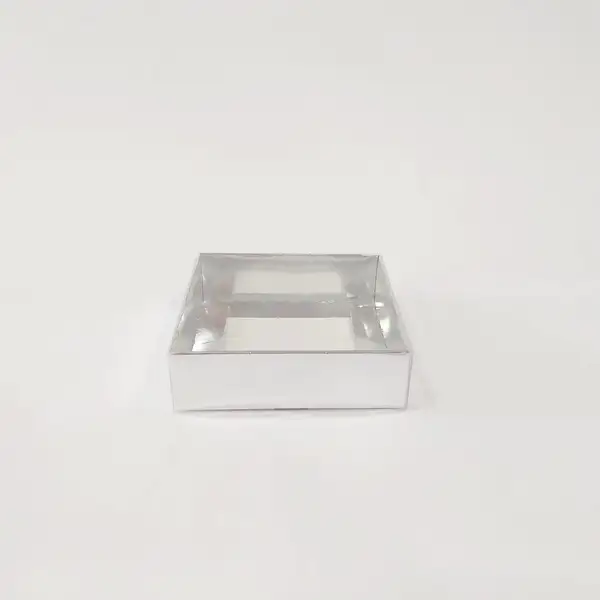 10x10x3 Gümüş Altı Kartonlu Asetat Kutu