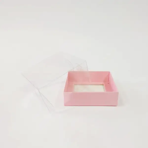 10x10x5 Pembe Altı Kartonlu Asetat Kutu