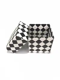 10x10x10 SİYAH BEYAZ DAMA KUTU - Görsel 1