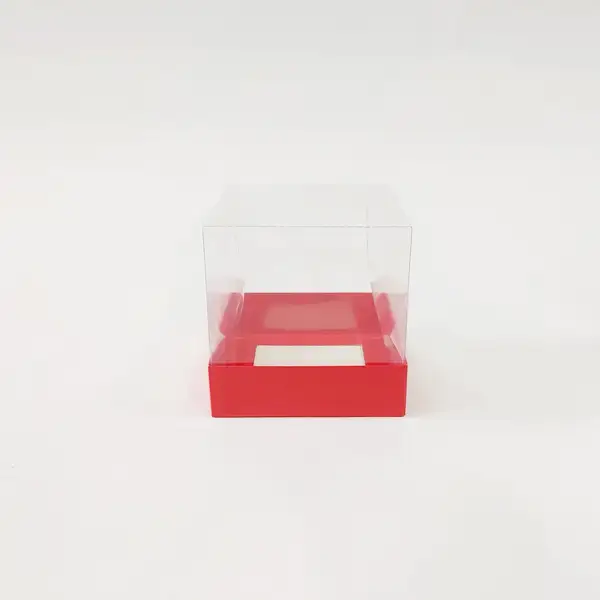10x10x10 Kırmızı Altı Kartonlu Asetat Kutu
