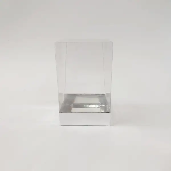 10x10x16 Gümüş Altı Kartonlu Asetat Kutu