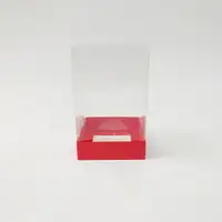 10x10x16 Kırmızı Altı Kartonlu Asetat Kutu - Görsel 1