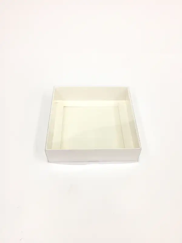 12x12x3  Beyaz Altı Kartonlu Asetat Kutu