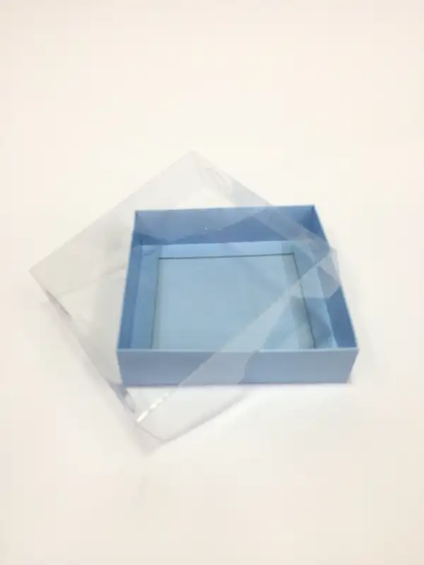 12x12x3  Mavi  Altı Kartonlu Asetat Kutu